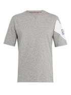 Matchesfashion.com Moncler - Contrast Sleeve Cotton Jersey T Shirt - Mens - Grey