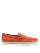 Tod's - Raffia-trim Nubuck Espadrilles - Mens - Light Brown