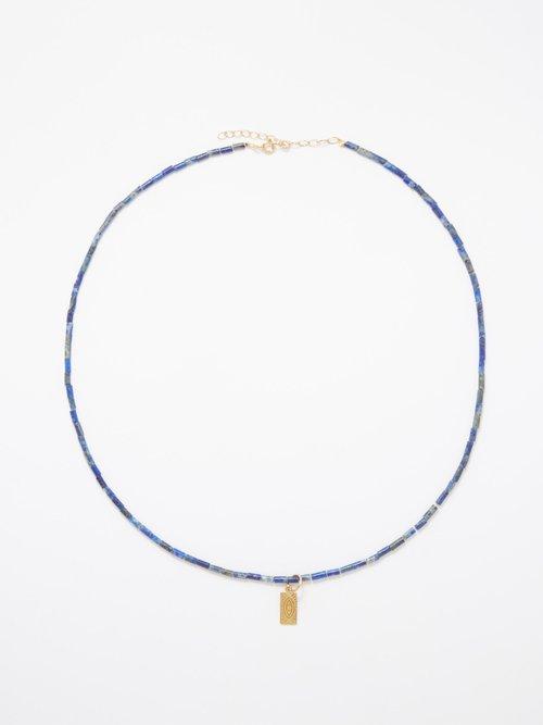 Hermina Athens - Delian Lapis Lazuli & Gold-plated Necklace - Womens - Blue Multi