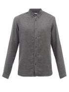 Oliver Spencer - Brock Brushed Cotton-twill Button-down Shirt - Mens - Grey