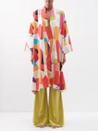 Rianna + Nina - Geometric-patwork Cotton-canvas Coat - Womens - Multi