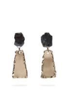 Matchesfashion.com Proenza Schouler - Stone Hammered Clip On Earrings - Womens - Blue
