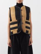 Cawley Studio - Ella Reversible Striped Shearing Gilet - Womens - Brown Black