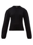 Matchesfashion.com Lemaire - Box Pleat Ribbed Wool Sweater - Womens - Black