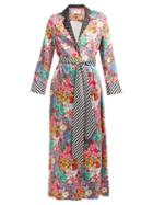 Matchesfashion.com Racil - X Aquazzura Amalfi Belted Floral Print Satin Dress - Womens - Multi