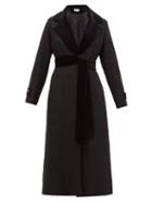 Matchesfashion.com Beulah - Harita Velvet Lapel Tweed Coat - Womens - Black