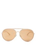 Matchesfashion.com Tom Ford Eyewear - Crystal Embellished Aviator Sunglasses - Womens - Brown Gold