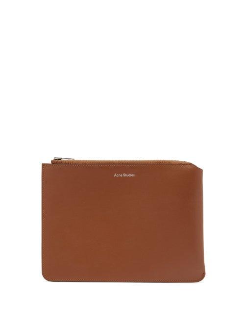 Matchesfashion.com Acne Studios - Malachite Small Leather Pouch - Womens - Tan