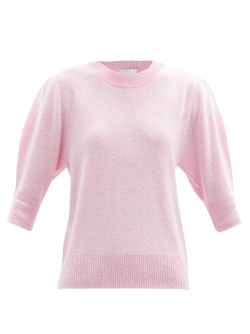 Matchesfashion.com Allude - Puffed-sleeve Cashmere Sweater - Womens - Pink
