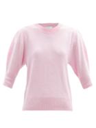 Matchesfashion.com Allude - Puffed-sleeve Cashmere Sweater - Womens - Pink