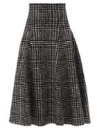 Matchesfashion.com Norma Kamali - Grace Houndstooth-print Jersey Skirt - Womens - Grey Print