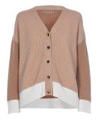 Marni - Contrasting Ribbed Cashmere Cardigan - Womens - Camel