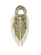 Matchesfashion.com Loewe - Tile-print Gauze Scarf - Womens - Green