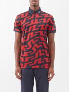 J.lindeberg - Tour Tech Logo-print Polo Shirt - Mens - Red Navy