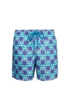 Matchesfashion.com Vilebrequin - Mahina Seashell Turtle Print Swim Shorts - Mens - Blue Multi