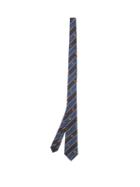 Matchesfashion.com Gucci - Motif Jacquard Striped Silk Twill Tie - Mens - Navy