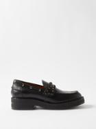 Chlo - Noua Lace-embellished Leather Penny Loafers - Womens - Black