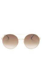 Matchesfashion.com Gucci - Horsebit Aviator Metal Sunglasses - Womens - Gold Multi