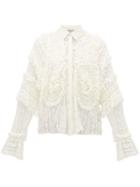 Matchesfashion.com Preen By Thornton Bregazzi - Elliana Shirred Lace Shirt - Womens - White