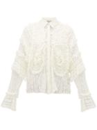 Matchesfashion.com Preen By Thornton Bregazzi - Elliana Shirred Lace Shirt - Womens - White