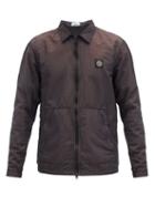 Matchesfashion.com Stone Island - Logo-patch Shell-seersucker Overshirt - Mens - Navy