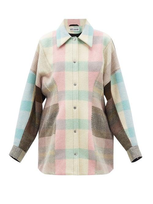Matchesfashion.com Rave Review - Siri Upcycled Check Wool Jacket - Womens - Yellow White