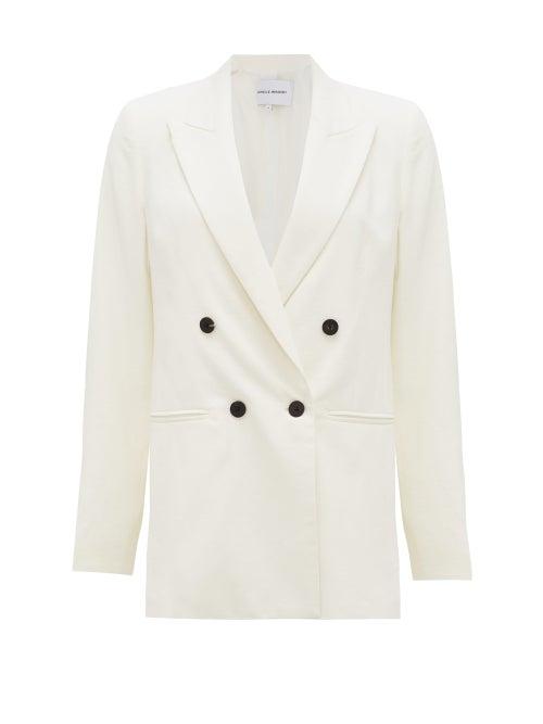Matchesfashion.com Michelle Waugh - The Joann Double-breasted Cotton-blend Blazer - Womens - White