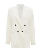 Matchesfashion.com Michelle Waugh - The Joann Double-breasted Cotton-blend Blazer - Womens - White