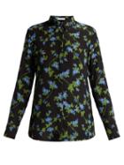 Matchesfashion.com Altuzarra - Chika Floral Print Silk Crepe Blouse - Womens - Black Multi