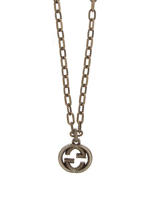 Matchesfashion.com Gucci - Interlocking Gg Pendant Necklace - Mens - Silver