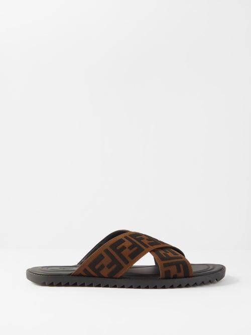 Fendi - Maya Logo-embroidered Slides - Mens - Black