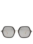 Isabel Marant Eyewear - Windsor Square Acetate Sunglasses - Womens - Black Gold