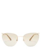 Matchesfashion.com Valentino - Rimless Cat Eye Sunglasses - Womens - Gold