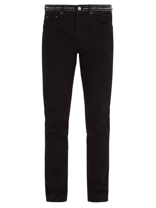 Matchesfashion.com Valentino - Studded Straight Leg Jeans - Mens - Black
