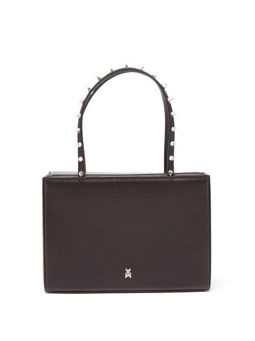 Amina Muaddi - Amini Julia Crystal Studded-handle Leather Bag - Womens - Black