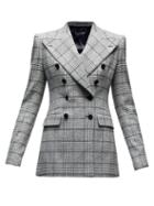 Matchesfashion.com Dolce & Gabbana - Prince Of Wales Check Double Breasted Jacket - Womens - Grey Multi