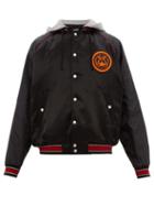 Matchesfashion.com Gucci - Logo Patch Satin Bomber Jacket - Mens - Black
