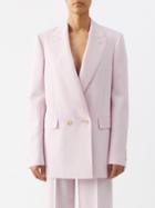 Alexander Mcqueen - Double-breasted Crepe Suit Jacket - Womens - Pale Pink