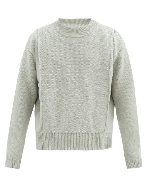 Matchesfashion.com Jacquemus - Raised-seam Wool Sweater - Mens - Light Green