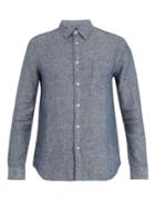 120 Lino Point-collar Fil Coup Linen Shirt