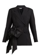 Matchesfashion.com Miu Miu - Floral Organza Mohair And Wool Blend Blazer - Womens - Black