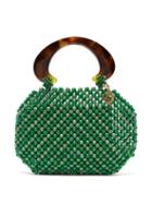Matchesfashion.com Rosantica By Michela Panero - Freddy Beaded Wood Handbag - Womens - Green Multi