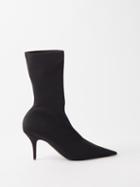 Balenciaga - Knife 80 Spandex-knit Ankle Boots - Womens - Black