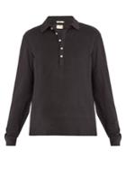 Massimo Alba Long-sleeved Linen Polo Shirt