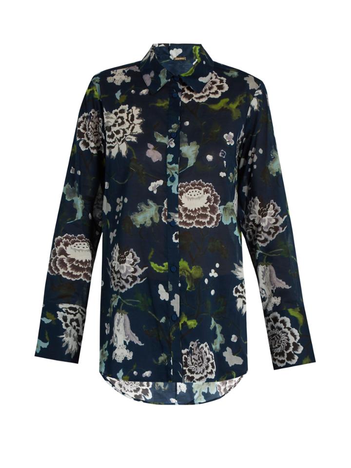 Adam Lippes Floral-print Cotton Shirt