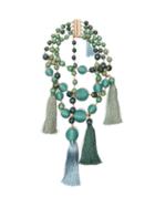 Matchesfashion.com Rosantica By Michela Panero - Colonia Layered Bead & Tassel Necklace - Womens - Green