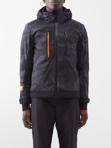 Sportalm - Camouflage-print Hooded Ski Jacket - Mens - Grey
