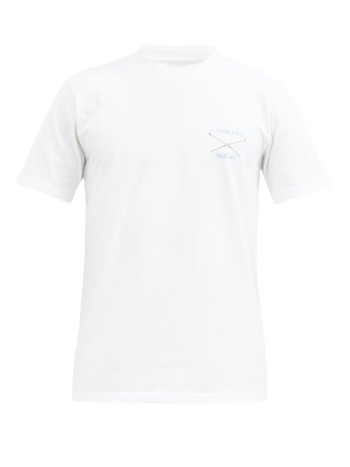 Matchesfashion.com Casablanca - Ski-print Cotton-jersey T-shirt - Mens - White