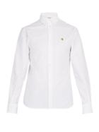 Matchesfashion.com Maison Kitsun - Logo Embroidered Cotton Oxford Shirt - Mens - White