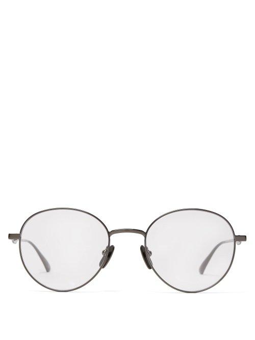 Matchesfashion.com Gucci - Round Frame Metal Glasses - Mens - Grey